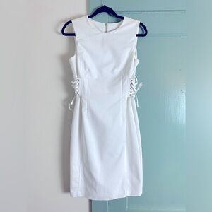 Calvin Klein dress, white with gold hardware. Brand new with tag